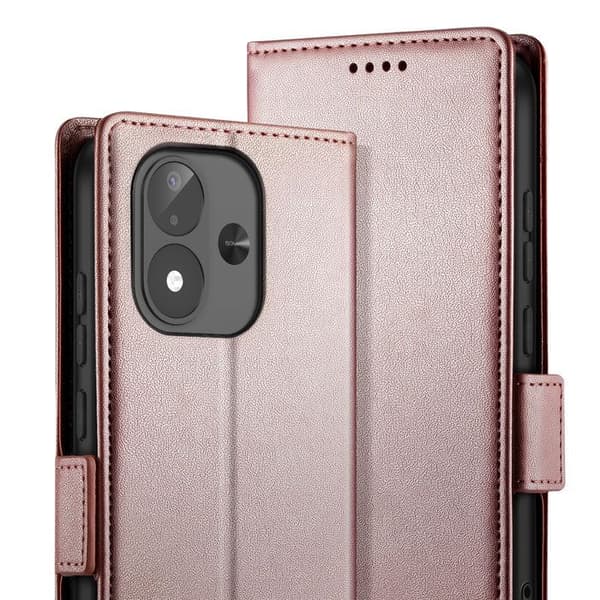 Pungetui til Redmi Note 17 Serie Smart Book med Støtte Rosaguld Roséguld