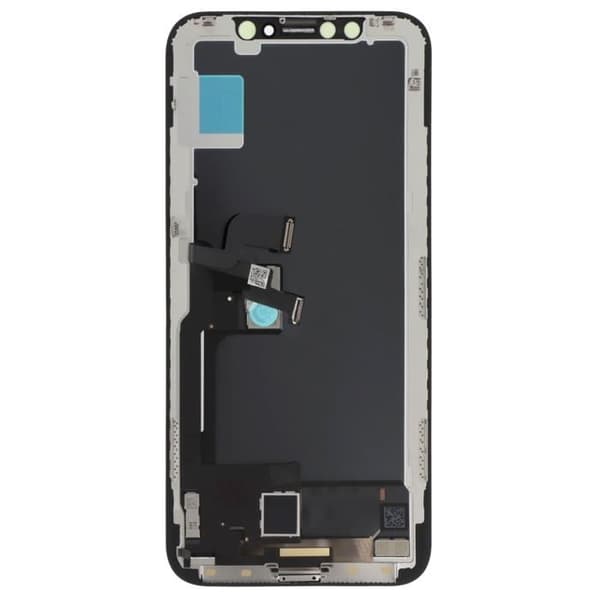 Alcalian LCD-skærm til iPhone X - AVIZAR - Med sort ramme - Touch Screen - Hærdet glas Svart