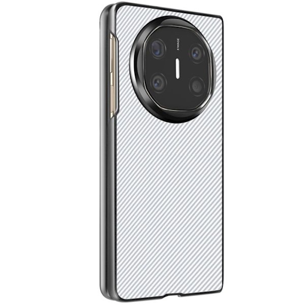 Coque i kolför radar Huawei Mate X6 Vävd Läder Silikon Kant Vit Vit