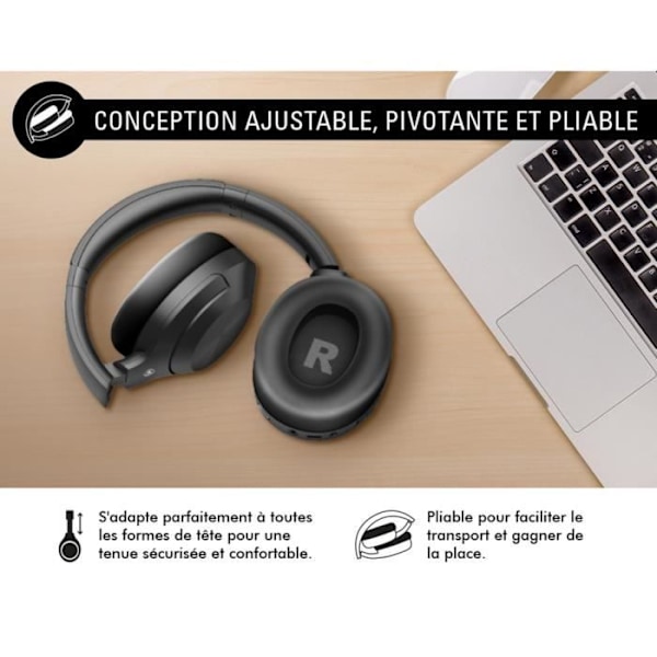 Caque Audio Bluetooth 5.3 ANC + ENC Spela Immersion FORCE PLAY Svart Svart