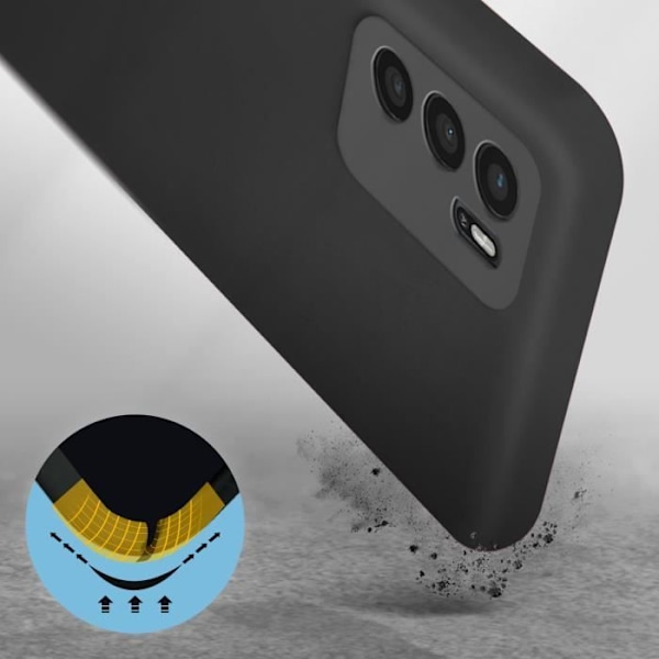 Skyddsfodral - AVIZAR - Oppo A16/A16s - Halvhård silikon - Soft-touch finish - Svart Svart