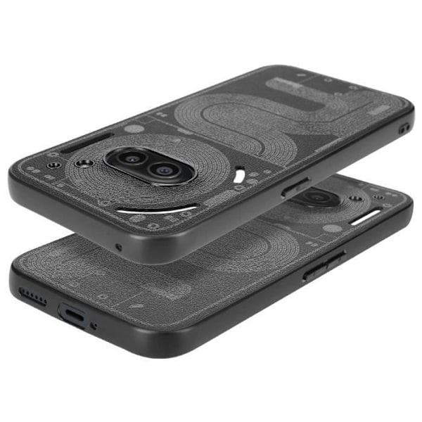 Taske til Nothing Phone 2a - AVIZAR - Sort - Tekstureret imiteret læder - Blød kontur Svart
