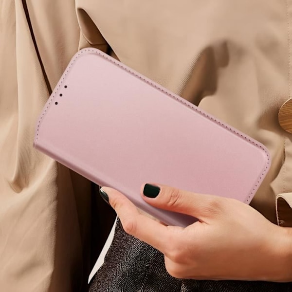 Étui til iPhone 16 Pro Klap Porte-kort og Videostøtte Rosa Champagne Rosa