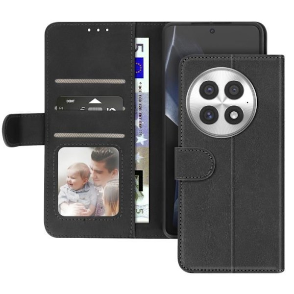Etui för OnePlus 13 Fickfäste Portfölj Stöd Vintage Stil Svart Svart