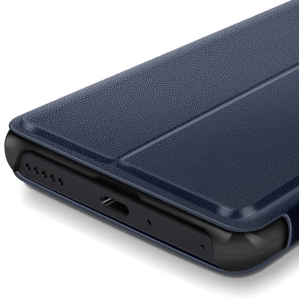 Folio-etui til Xiaomi Redmi Note 14 Pro Plus med videostøtte i natblå Blå