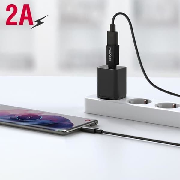 Maxlife Erittäin pienikokoinen USB-A-naaras-USB-C-urossovitin, musta