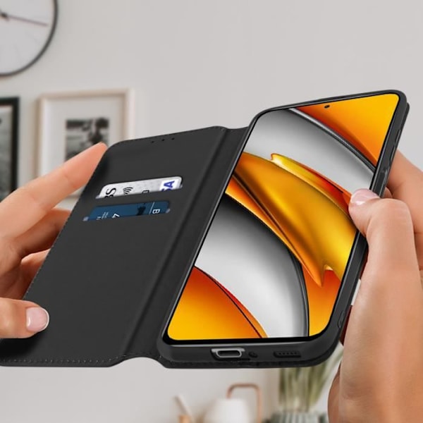 Hus - Xiaomi - Poco F3 / Mi 11i - Folio - Pung - Indbygget støtte - Sort Svart