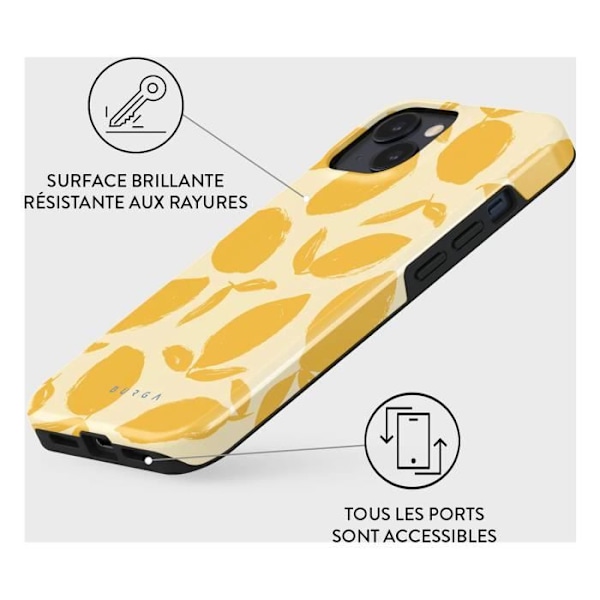 Coque - BURGA - Sitruunapiirakka - iPhone 15 Plus - Iskunkestävä - TPU ja silikoni - MagSafe Beige