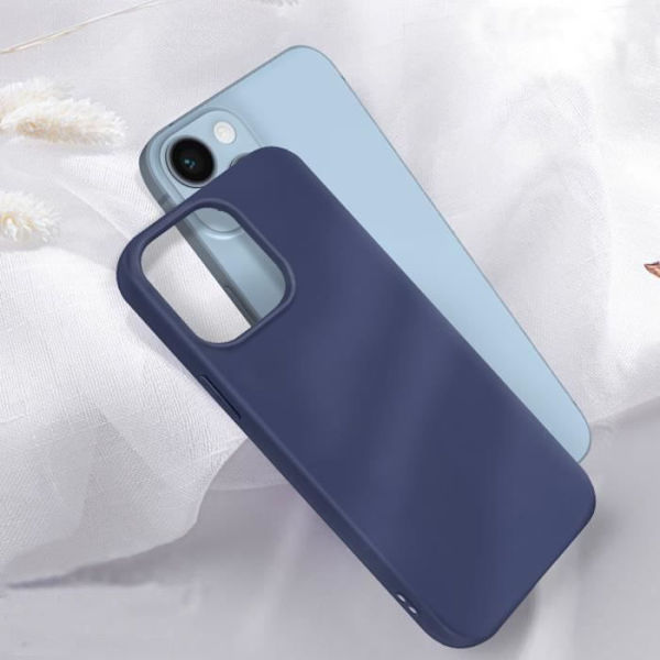Apple iPhone 14 Plus Fodral Flexibel Silikon Matt Finish Anti-fingeravtryck midnattsblå