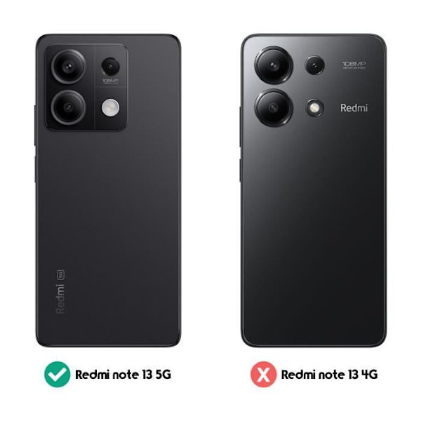 Fodral till Xiaomi Redmi Note 13 5G Polykarbonat upphöjt kamerablock Forcell Transparent Transparent