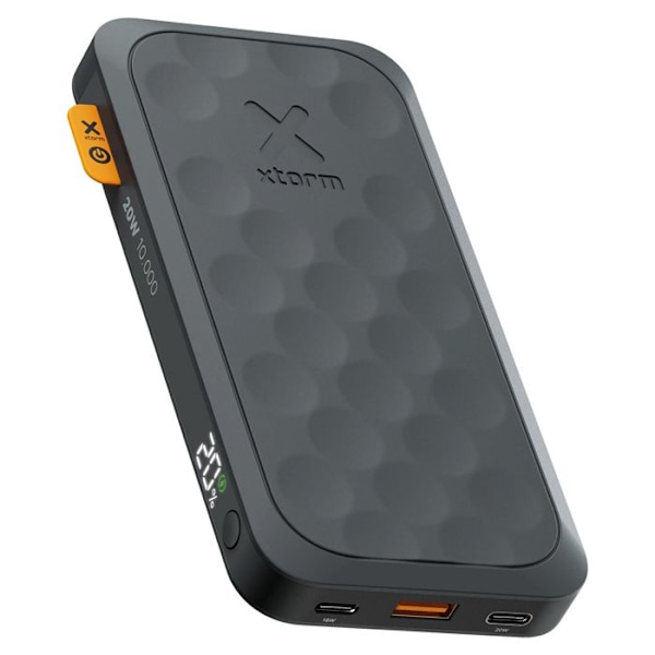 Ulkoakku 10000mAh 20W 2x USB-C + USB LED-näyttö Kompakti Muotoilu Xtorm Musta Svart