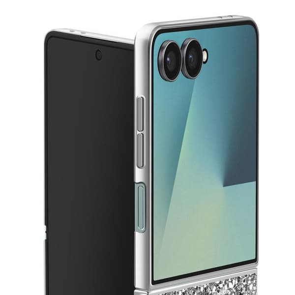 Smarte etui til Samsung Galaxy Z Flip 7 Glitrende Ultra-Chic Sølv Grå
