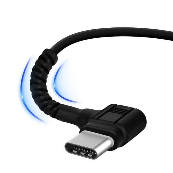 USB-C til 3,5 mm hunstik lydadapter Vinklet designlængde 12 cm Sort