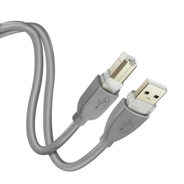 USB-A 2.0 til USB-B 2.0-kabel - LINQ - 3m - Hurtig overførsel - Stabil forbindelse - Grå