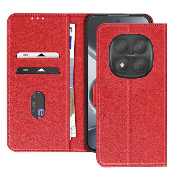 Pungetui til Redmi Note 15 Pro 5G Chesterfield Grainé Stativfunktion Rød Röd