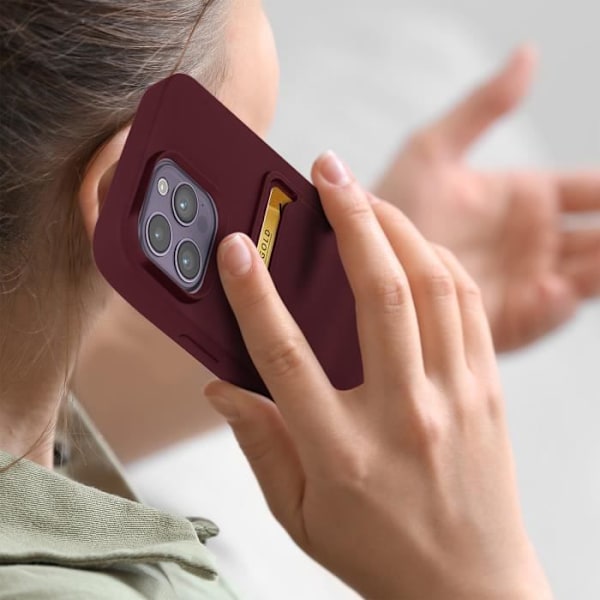 iPhone 14 Pro etui - AVIZAR - Blød silikone - Kortholder - Lilla - Skridsikker lila