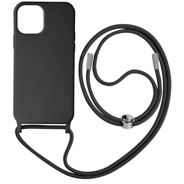 iPhone 12 Pro Max Cover - AVIZAR - Halvstiv - Halsrem 80 cm - Sort Svart