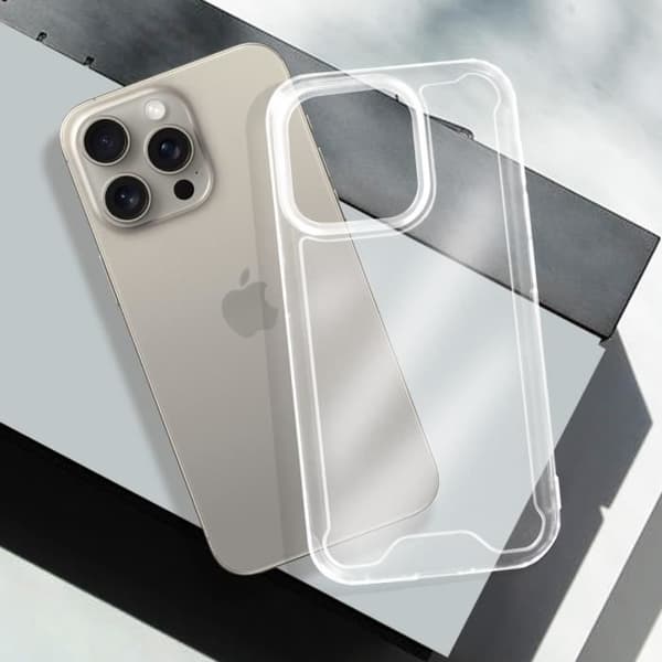 Fodral för iPhone 15 Pro - AVIZAR - Hård - Stötsäker - Transparent - Modern Vit