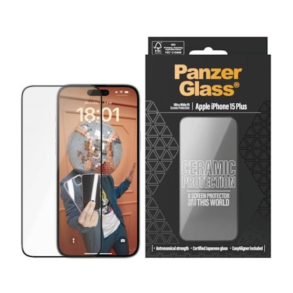 Näyttösuoja - PanzerGlass - iPhone 15 Plus - Karkaistu lasi - Ultra-laaja - Naarmunkestävä