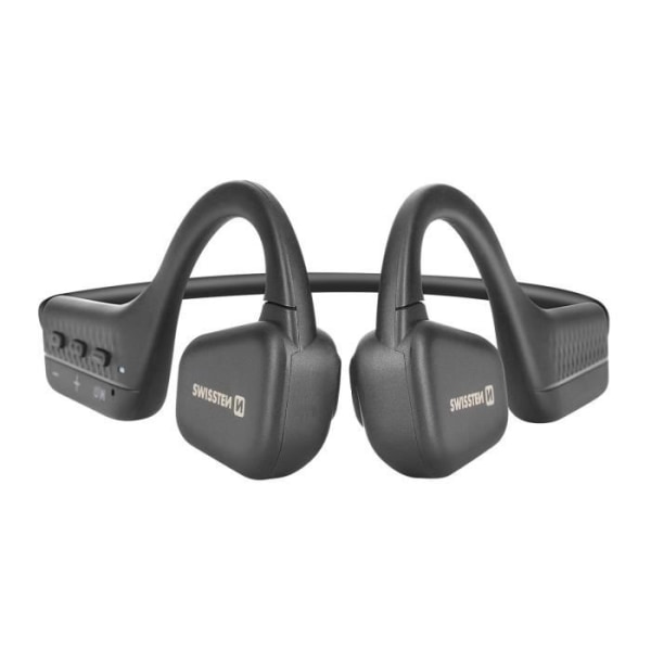 Air Conduction Trådlösa sporthörlurar, Bluetooth 5.3 Swissten Black Svart