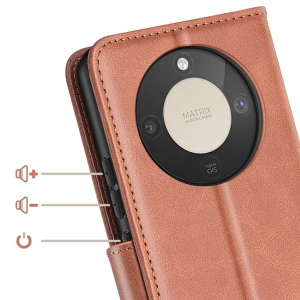 Retro Style Pungetui til Honor Magic 8 Lite med Støtte Brun brun