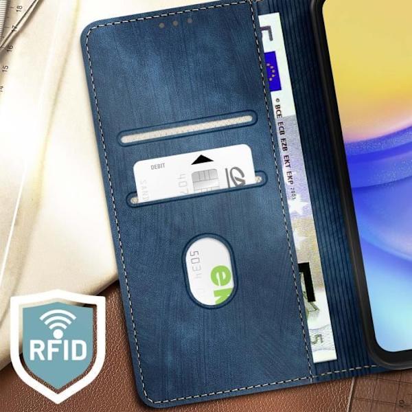 Älypuhelimen suojus - AVIZAR - Samsung Galaxy A15 5G - RFID-suojaus - Syvänsininen - Pehmeä Blå
