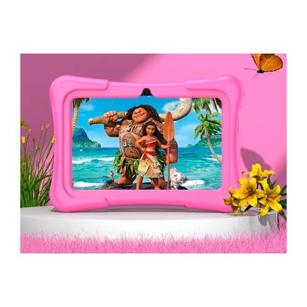 Utbildningstablett 7" för Barn Android 11 med Stöttålig Rosa Fodral Rosa