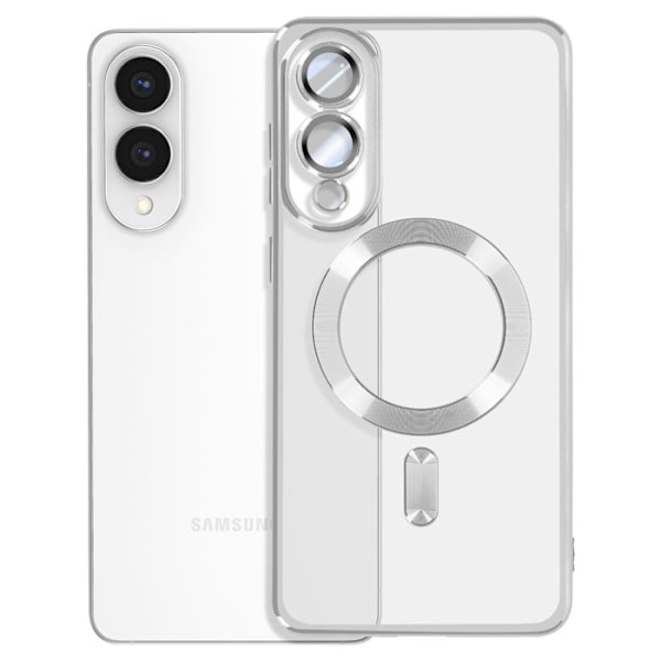 Coque MagSafe для Samsung Galaxy S25 Edge Силиконовый Контур Хромированный Серебро Grå