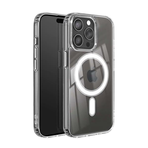 Pack Elite til iPhone 15 Pro Max Cover, Glas, Oplader, Ekstern Batteri, Magsafe, TWS Høretelefoner (7 dele) Mayaxess Transparent