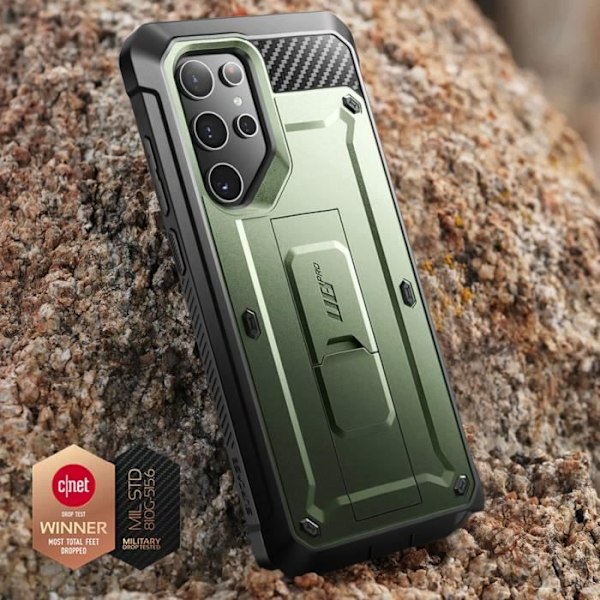 Full Body Case til Samsung Galaxy S24 Ultra - SUPCASE - Unicorn Beetle Pro - Stødsikker - Stødstøtte - Khaki Grön