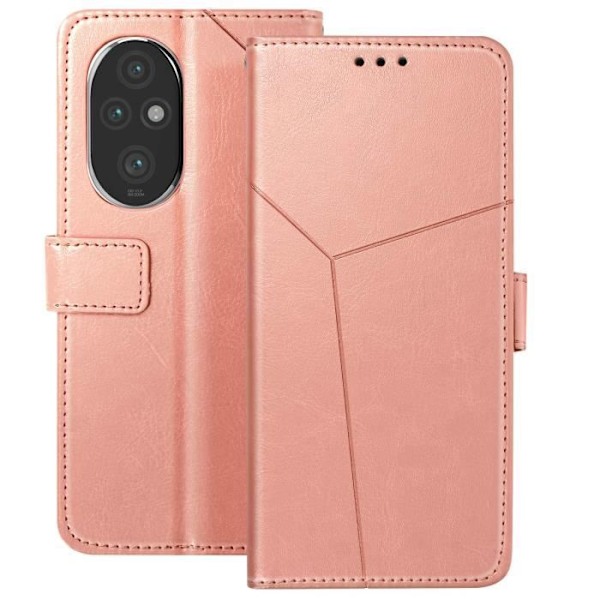 Flip-etui til Honor 200 Pro - AVIZAR - Videounderstøttelsespung - Pink - Halvstivt - Syntetisk Rosa