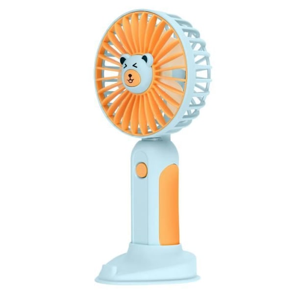 Bear Head Design Mini Pocket Fan med lyseblå bordstativ Blå