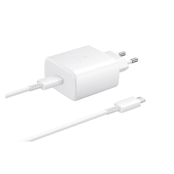 Samsung 45W USB-C opladerpakke med 1,8 m USB-C til USB-C kabel Samsung White Vit