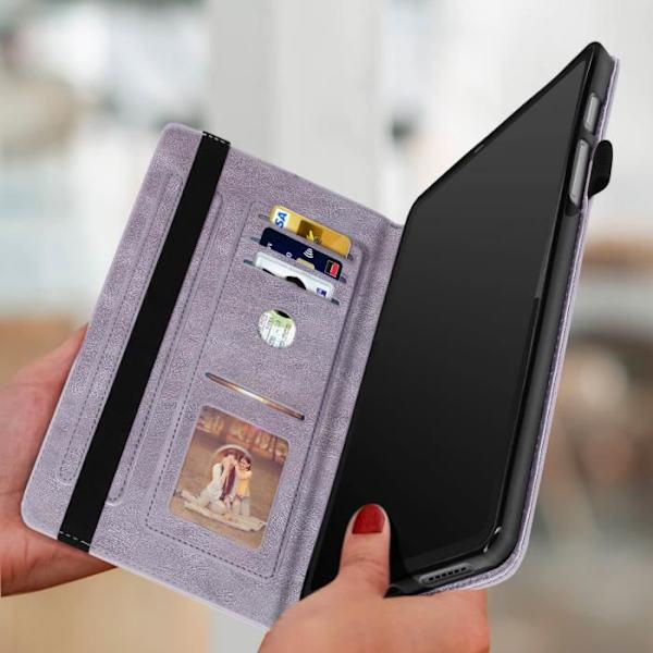 Étui Realme Pad Mini - AVIZAR - Motiv Fjärilar Blommor - Kortförvaring - Videostöd - Lila Lila