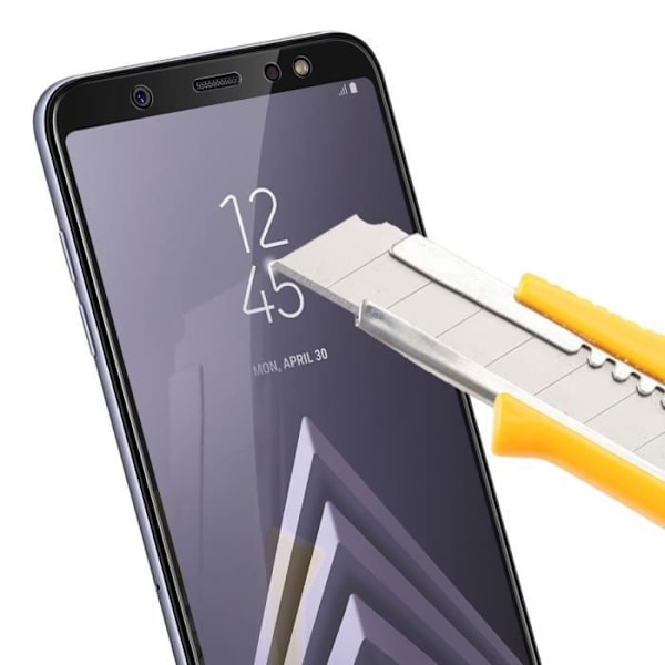 Suojakalvo - Samsung - Galaxy A6 Plus - Karkaistu lasi - Musta väri - Erittäin kestävä Svart