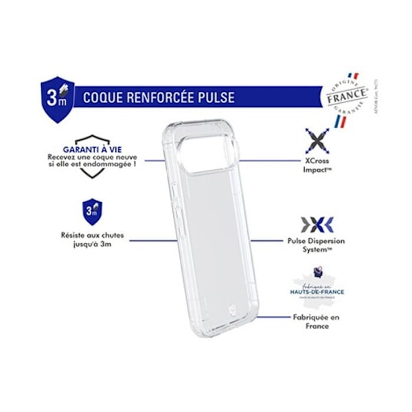 Forcecase Pulse Rugged Fodral för Google Pixel 9 Pro XL Clear Transparent