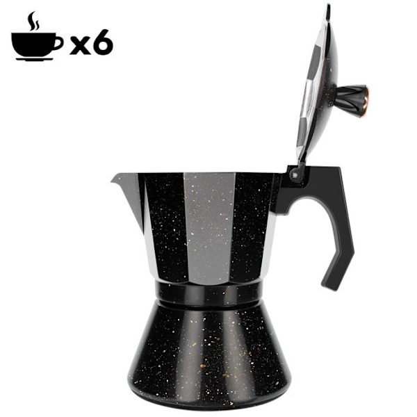 Moka-kahvinkeittimen 6 kupin perheversio
