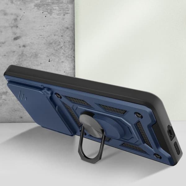 Coque - Xiaomi Redmi Note 14 4G - Støtte-Ring - Kamera Beskyttelse - Stødabsorberende Blå Nat Blå