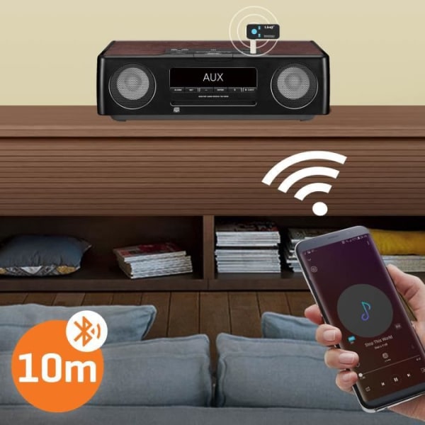 Bluetooth 4.1 Audio Receiver 3,5 mm Jack Adapter LinQ Håndfrit sæt Sort