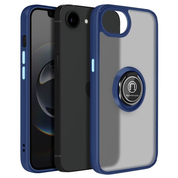 Stötsäker Skal - iPhone - 16e - Blå - Magnetring - Polykarbonat/Silikongel Blå