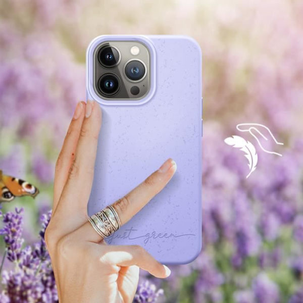 iPhone 13 Pro genanvendeligt etui Just Green Lavender - JUST GREEN - Stiv - Syntetisk - Lilla - Mat - Blandet Lavendel