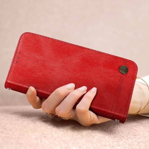 Etui til Xiaomi 13 Pro - AVIZAR - Line Pattern Wallet - Rød Röd