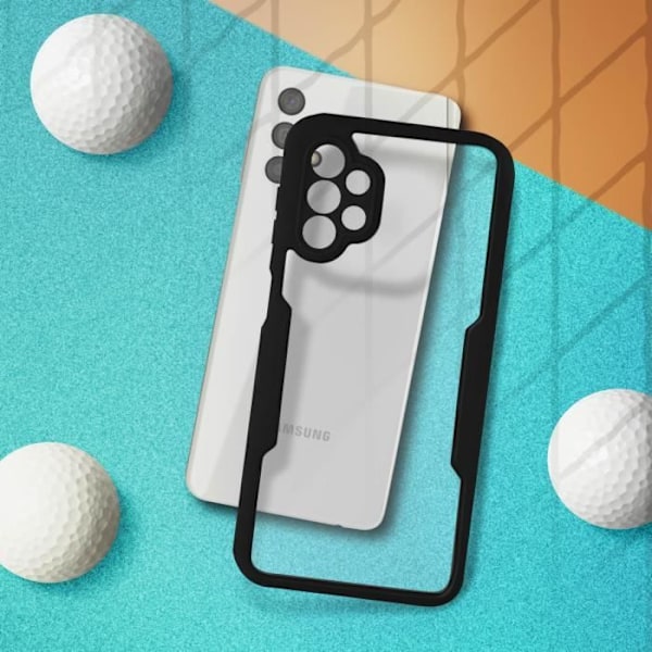 Helcase - AVIZAR - Samsung Galaxy A32 5G - Stødabsorberende - Plexiglas bagside - Sort kant Svart