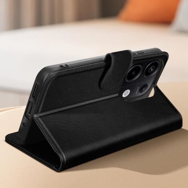 Etui til Xiaomi Redmi Note 13 Pro 4G - AVIZAR - Pung og videounderstøttelse - Sort Svart