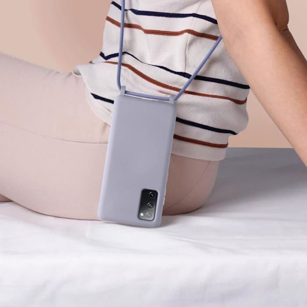 Samsung Galaxy S20 FE Cord Case Halvstyv halsband 80cm Lila Lila