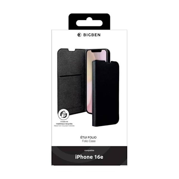 iPhone 16e Kotelotuki ja Korttipidike BigBen Connected Musta Svart