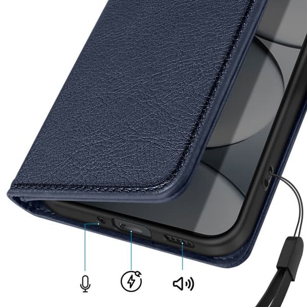 Pungetui til Redmi Note 15 Pro 5G Chesterfield Grainet Stativfunktion Mørkeblå Blå