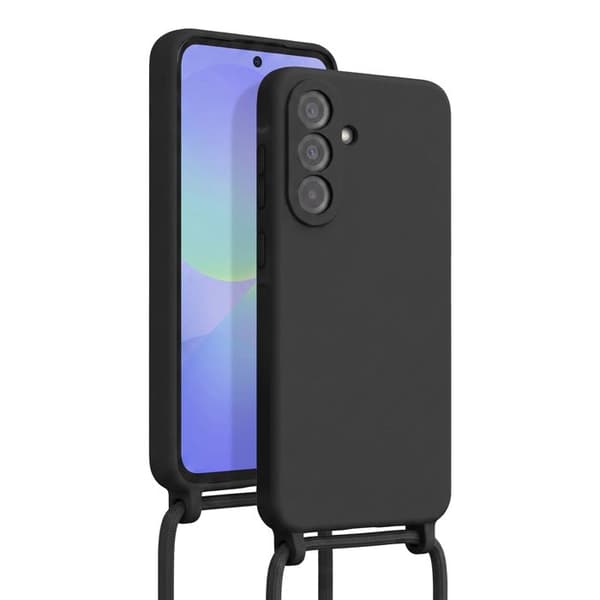 Silicone Cover til Samsung Galaxy A56 med Sort Halsrem Svart