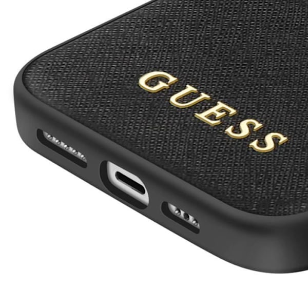 Coque för iPhone 12 Mini Saffiano Antichock Guess Svart Svart