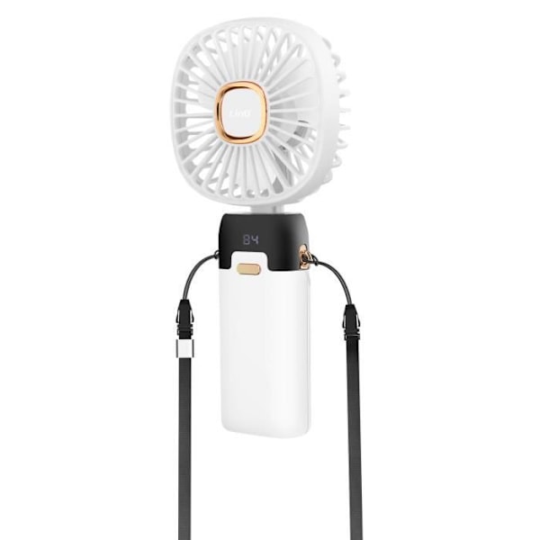 Mini bærbar blæser Justerbar 90° LED-skærm Firkantet Design LinQ Hvid Vit